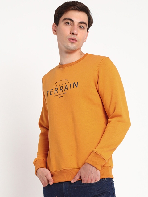 

Indian Terrain Men Orange Printed Sweatshirt