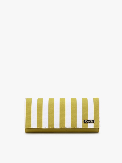 

Exotic Women Green & White Striped Envelope Wallet