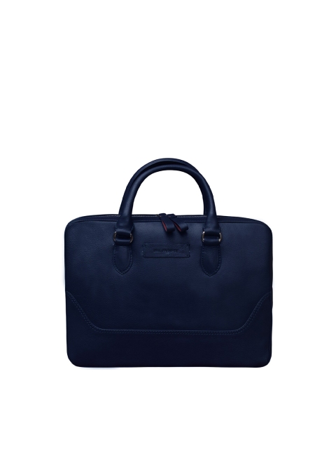 

DR HENRY Men Blue Leather Laptop Bag