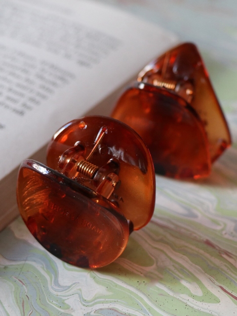 

Ayesha Women Set Of 3 Brown Claw Clips