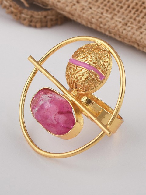 

Tistabene Women Pink Western Style Cocktail Ring
