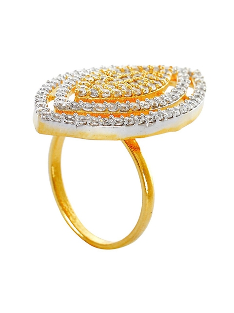 

Tistabene White & Gold-Plated Contemporary Modern Cluster Ring