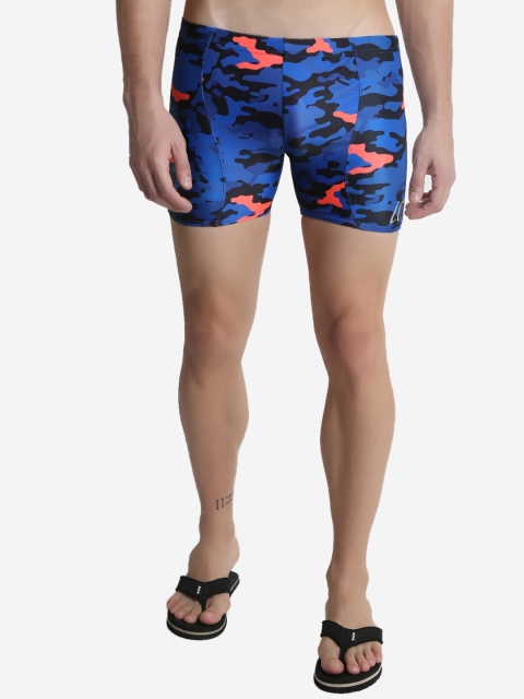 

iO Men Blue Camouflage Print Swim Shorts - PCiO-OCAS799-S