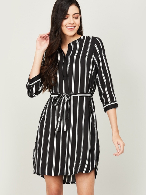 

Bossini Women Black Striped Midi Dress