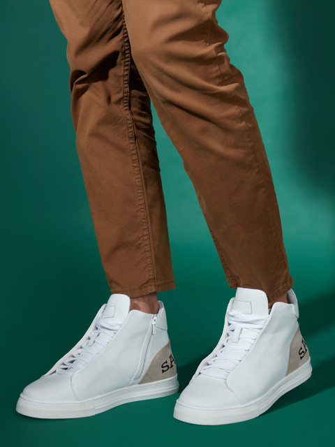 

Saint G Men White Leather Sneakers