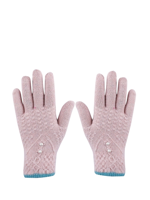 

LOOM LEGACY Women Peach Acrylic Hand Gloves