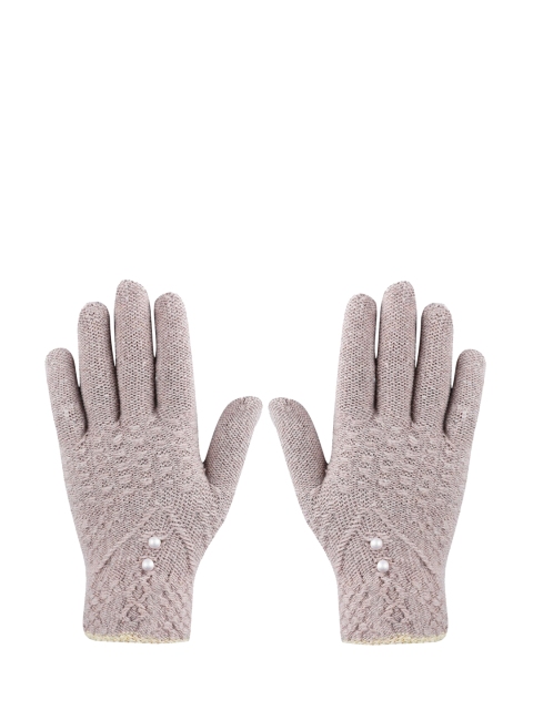 

LOOM LEGACY Women Brown Self Design Acrylic Hand Gloves