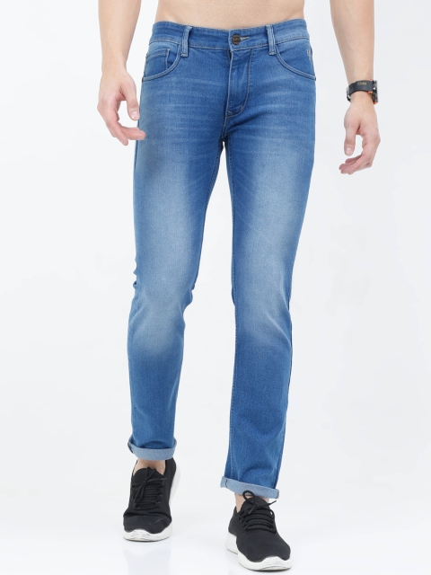 

VUDU Men Blue Narrow Slim Fit Heavy Fade Stretchable Jeans