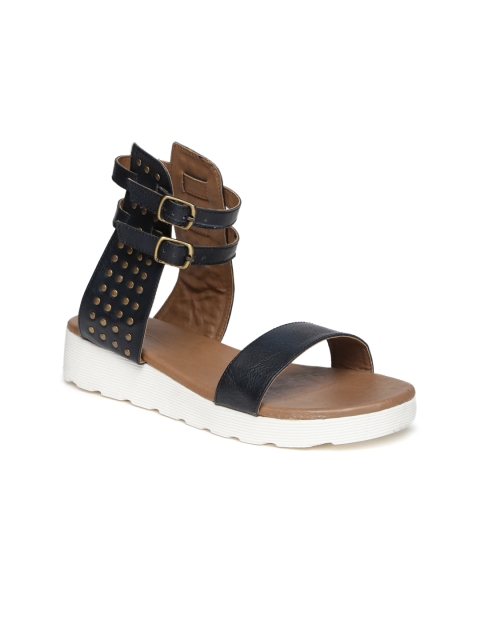 

Knotty Derby Women Black Helena Studded Flatforms