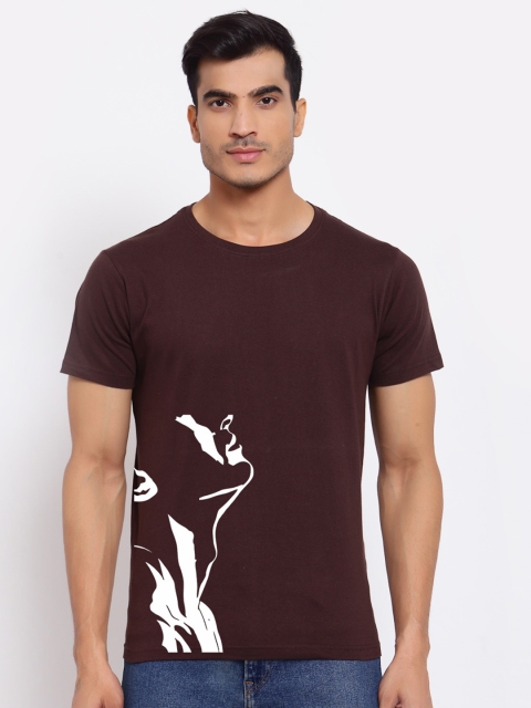 

FERANOID Men Brown Printed Bio Finish T-shirt
