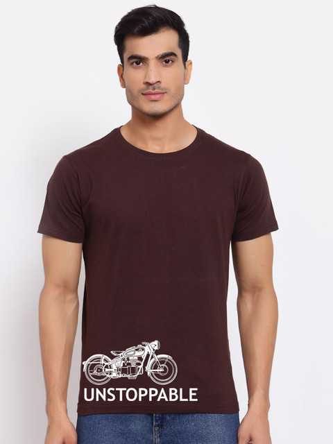 

FERANOID Men Brown Typography Bio Finish Outdoor T-shirt