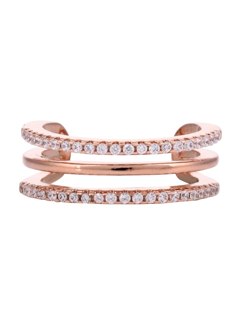 

Tistabene Rose Gold-Plated Contemporary Two Tone Plated Half Band Ring