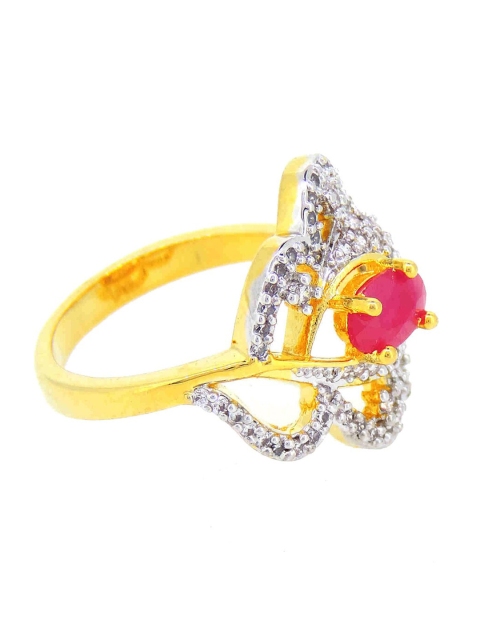 

Tistabene Gold-Plated Red Contemporary International Diamonds Casual Ring