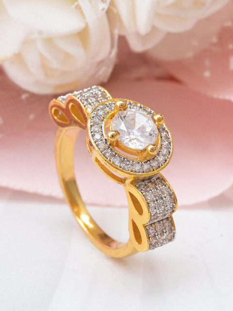 

Tistabene Gold-Plated Ribbon Design Solitaire Ring