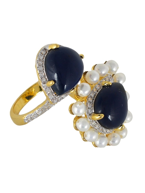 

Tistabene Women Blue Stone-Studded Contemporary Cocktail Ring