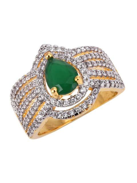 

Tistabene Women Green Contemporary American Diamonds Ring