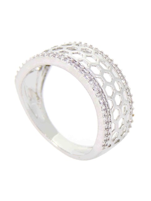

Tistabene White Rhodium-Plated Contemporary International Diamonds Cluster Ring