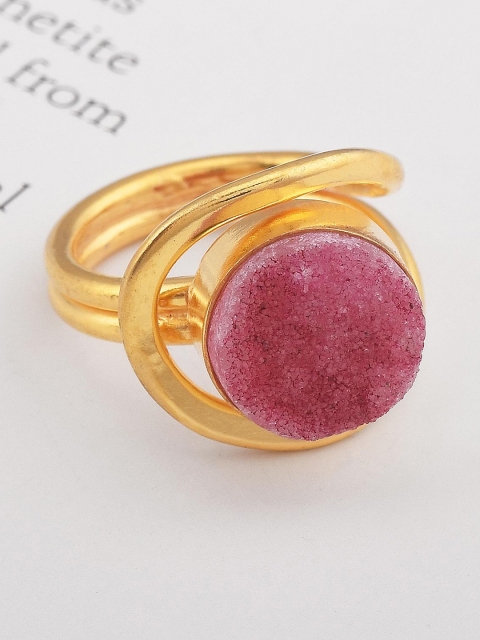

Tistabene Gold-Plated Pink Stone Cocktail Ring