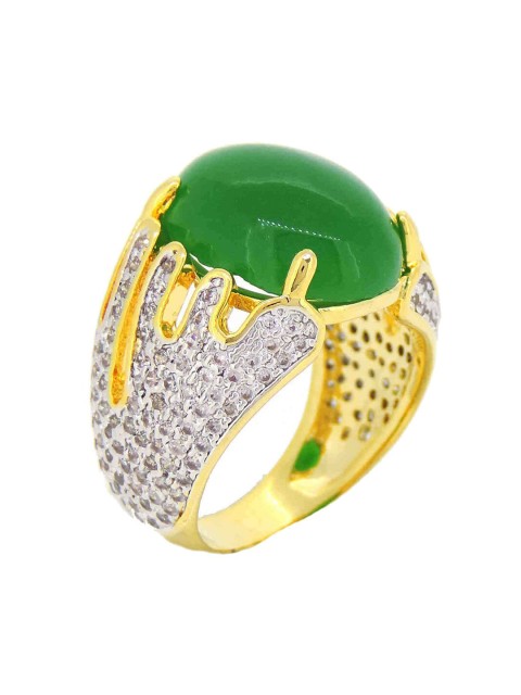 

Tistabene Green Gold-Plated International Diamonds Cocktail Ring