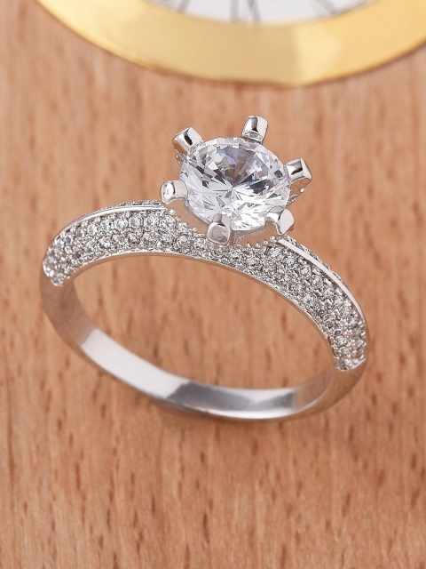 

Tistabene Classic White Rhodium Plated Solitaire Ring