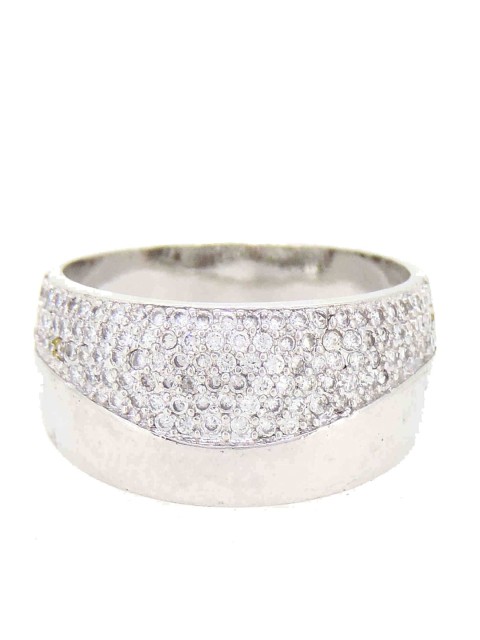 

Tistabene White Rhodium-Plated Stone Studded Contemporary Finger Ring