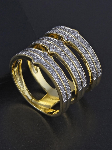 

Tistabene White Gold Plated Contemporary International Diamonds Cocktail Ring