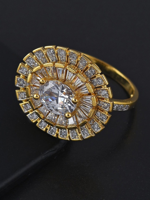 

Tistabene White Gold Plated Contemporary Oval Shaped Designer Cocktail Ring