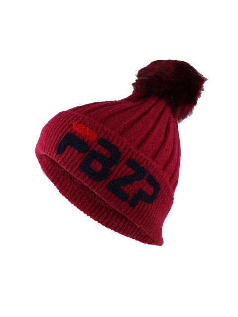 

Bunnywave Unisex Red Pom-Pom Beanie with Fur inside