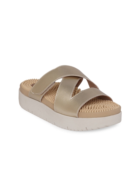 

Kenkoh Gold-Toned Leather Flatform Sandals