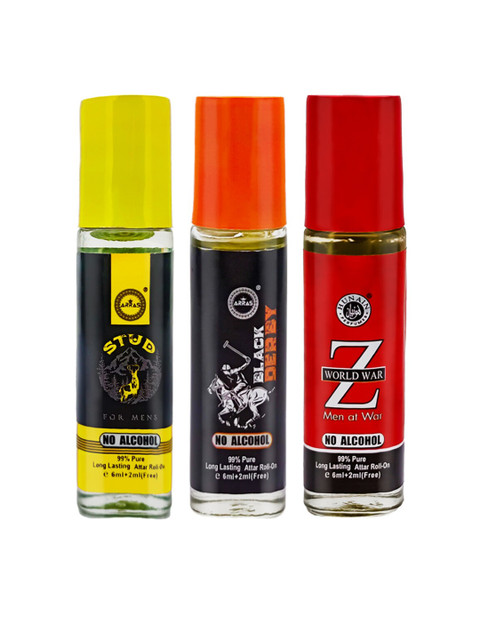 

Arras Set of Stud - Black Derby - Z World War Non-Alcoholic Roll-On Perfumes, Red