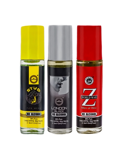 

Arras Set of Stud - London Black & Z World War Non-Alcoholic Roll-On Perfumes, Red