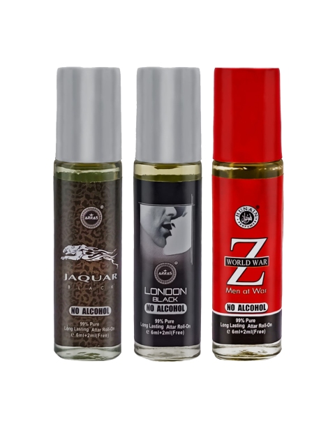 

Arras Set of Jaquar Black - London Black - Z World War On Perfumes - 8 ml Each, Red