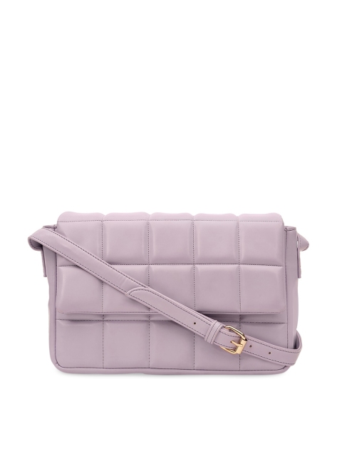 

NUFA Lavender Checked PU Structured Sling Bag with Quilted