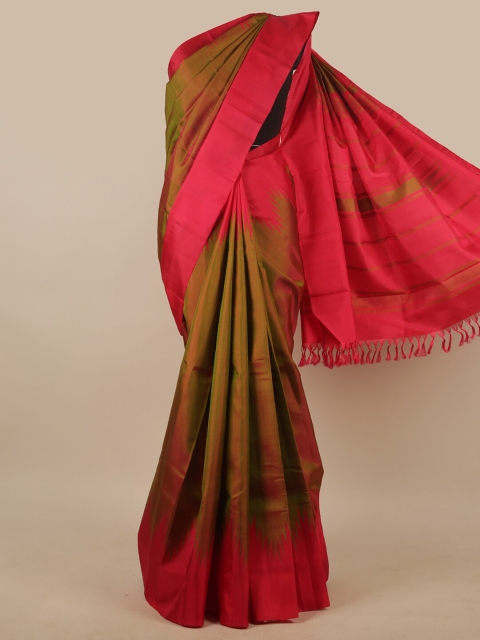

Pothys Women's Green & Red Pure Silk Saree