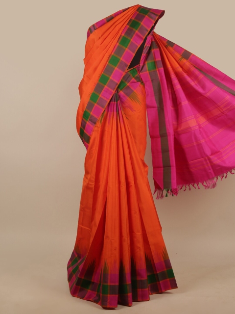

Pothys Orange & Fuchsia Pure Silk Saree