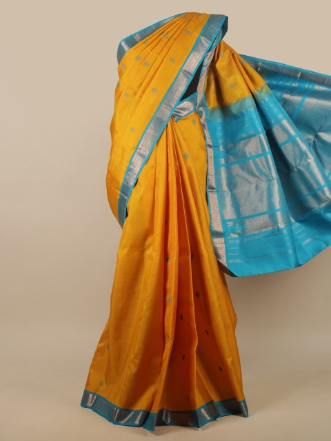 

Pothys Yellow & Blue Pure Silk Saree