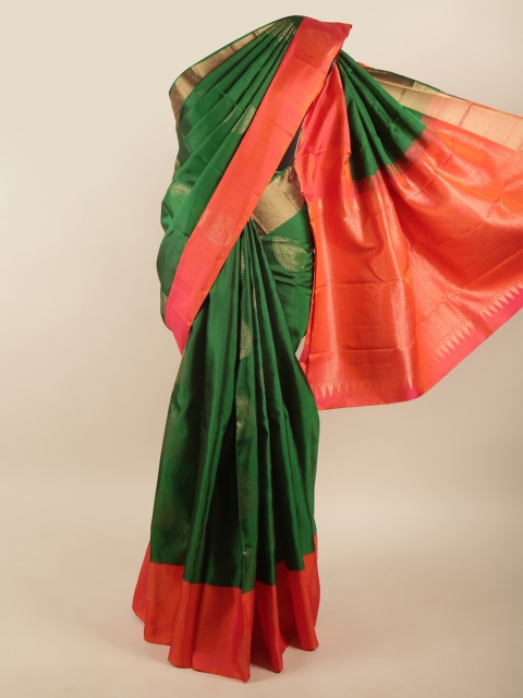 

Pothys Green & Red Woven Design Zari Pure Silk Saree