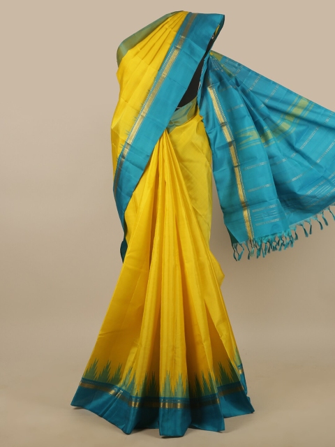 

Pothys Yellow & Blue Pure Silk Saree