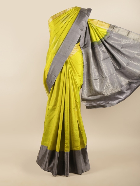 

Pothys Green & Grey Woven Design Zari Pure Silk Saree