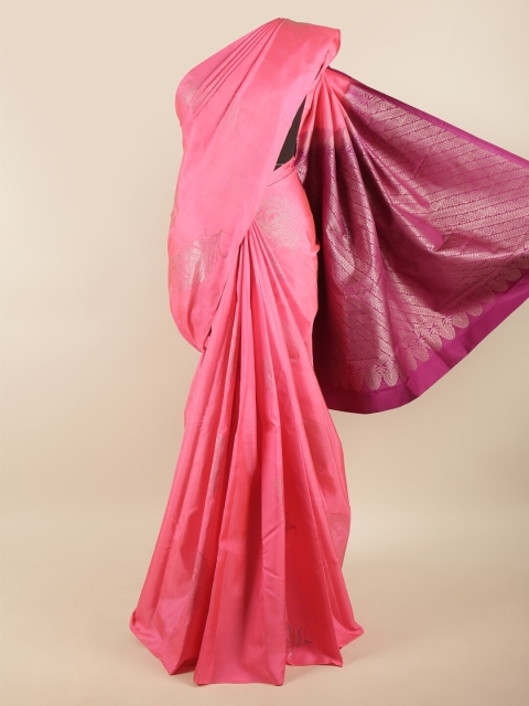 

Pothys Pink & Maroon Woven Design Pure Silk Saree