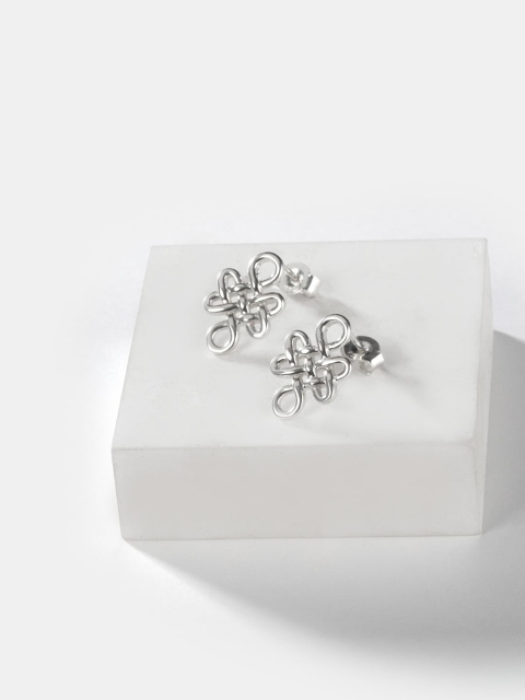 

SHAYA Women Silver-Toned Contemporary Studs Earrings