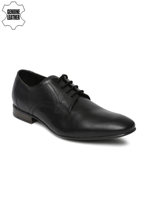 

Ruosh Work Men Black Genuine Leather Semiformal Shoes