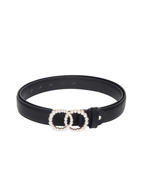 

Swiss Design Women Black Textured PU Belt