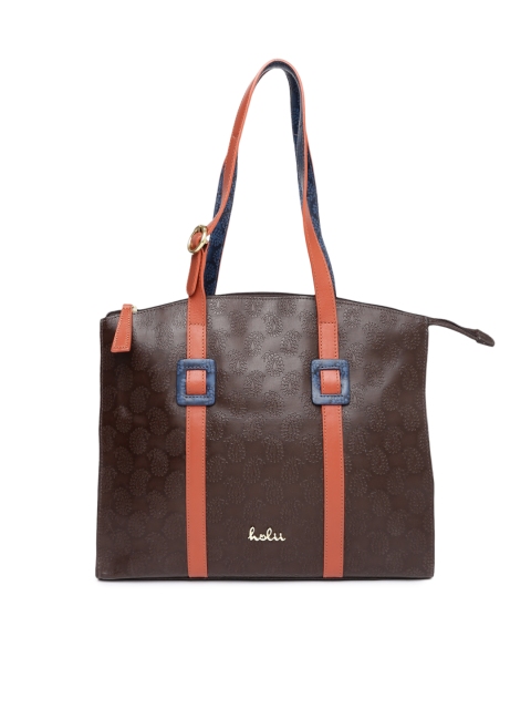 

Holii Brown Textured Genuine Leather Shoulder Bag