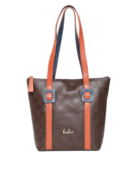 

Holii Brown Paisley Textured Genuine Leather Handmade Shoulder Bag