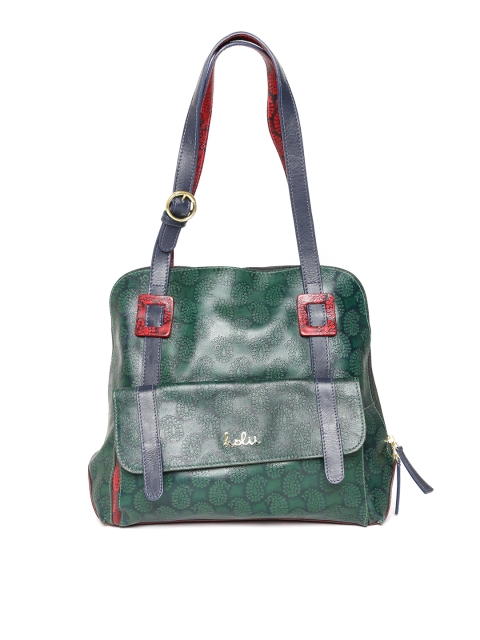

Holii Green Paisley Textured Genuine Leather Handmade Shoulder Bag