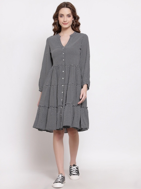 

TERQUOIS Black A-Line Dress