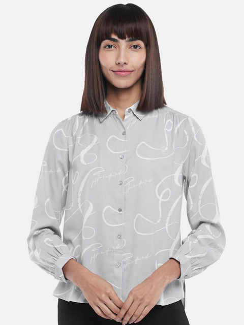 

Annabelle by Pantaloons Grey Print Shirt Style Top