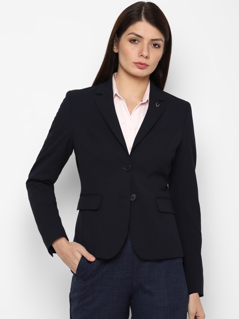 

Allen Solly Woman Women Navy Blue Solid Blazer