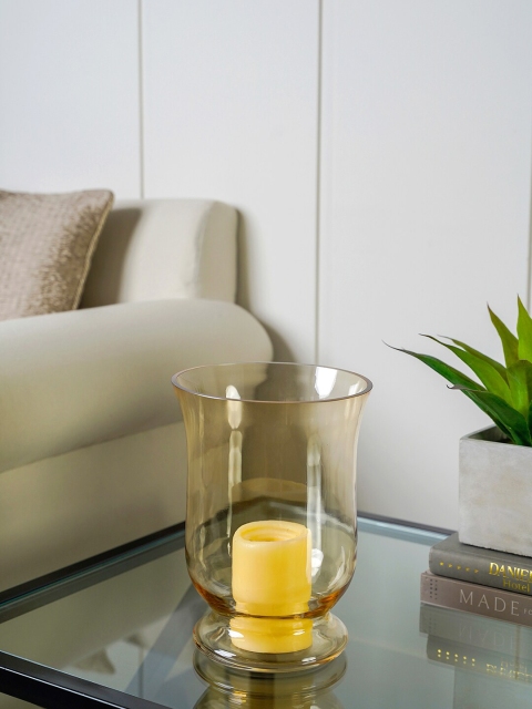 

Pure Home and Living Yellow Small Light Amber Urn Shape Hurricane